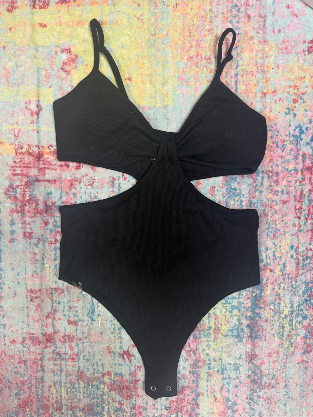 Arizona Jean Company Black Cutout Bodysuit